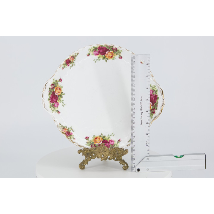Royal Albert Old Country Roses Servierplatte mit Griffen 1970er