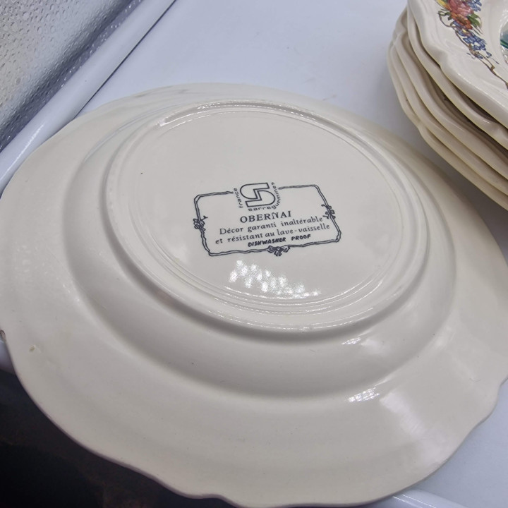 Set di 4 Piatti da Dessert Sarreguemines Obernai Henri Loux
