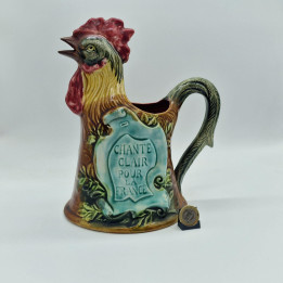 Brocca Gallo in Ceramica Barbotine Chantecler 1930