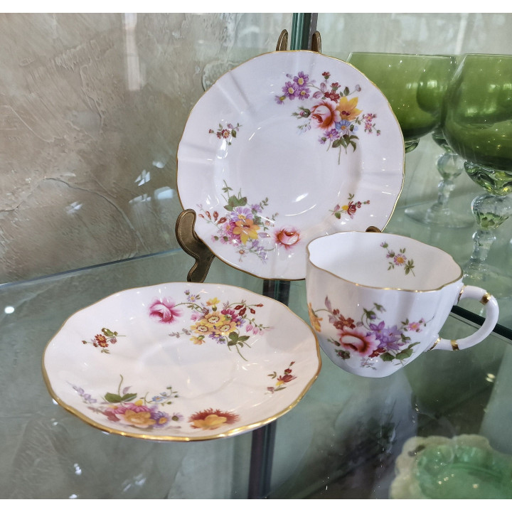 Royal Crown Derby Posies 3-Piece Tea Set (1988)