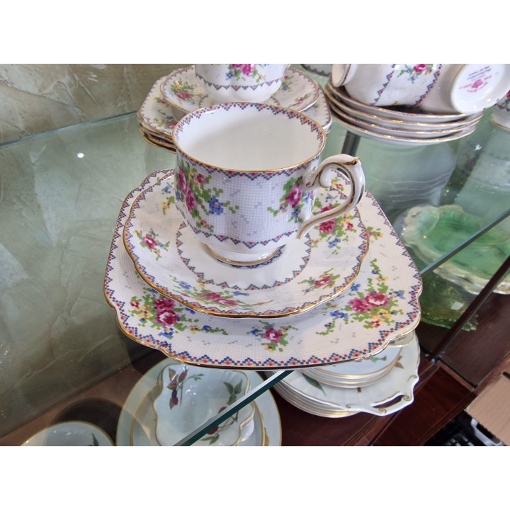 Trio Herbaciane Royal Albert Petit Point - Vintage lata 60.