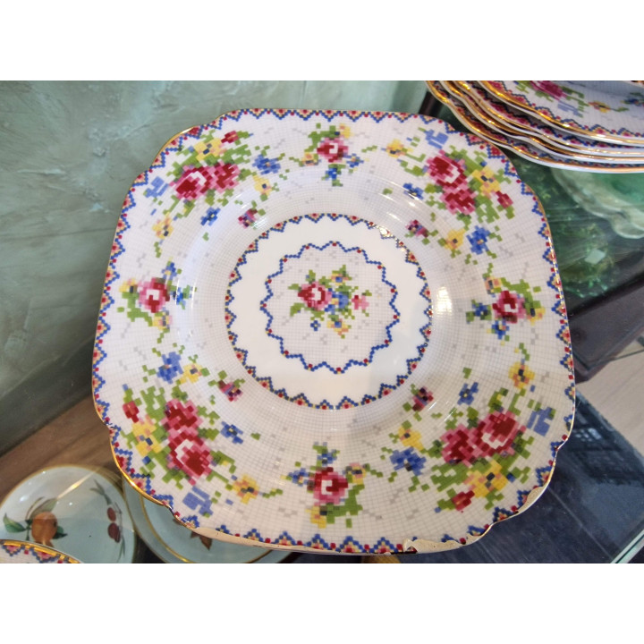 Trio herbaciane Royal Albert Petit Point - Porcelana Vintage