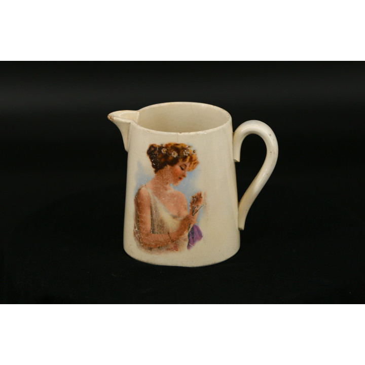 Pichet à lait Sarreguemines Art Nouveau en porcelaine, 1930