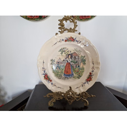 Talerz Sarreguemines Obernai 35cm - Vintage Henri Loux