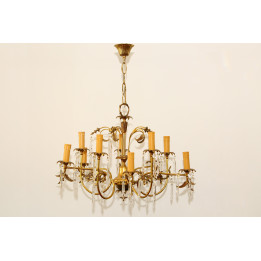 1940s Neoclassical Gilded Bronze Chandelier - 12 Arms
