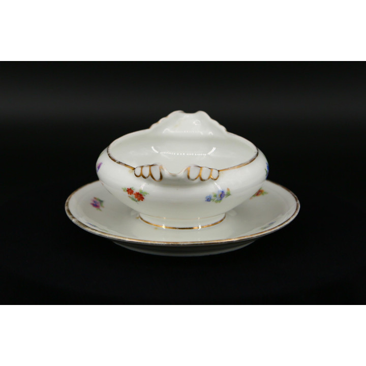 Sosjerka Vintage P.L. France, Porcelana i Złoto, 1920