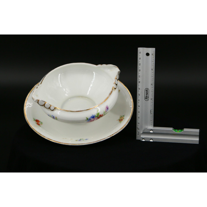 Sosjerka Vintage P.L. France, Porcelana i Złoto, 1920