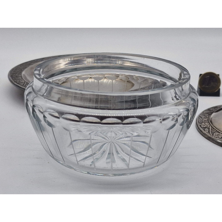 Vintage Silver-Plated & Crystal Jam Set - 1960s Spain