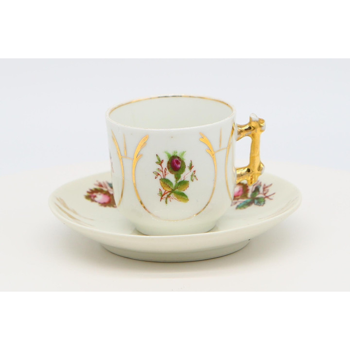 Antike Limoges Porzellantasse & Untertasse (1910)