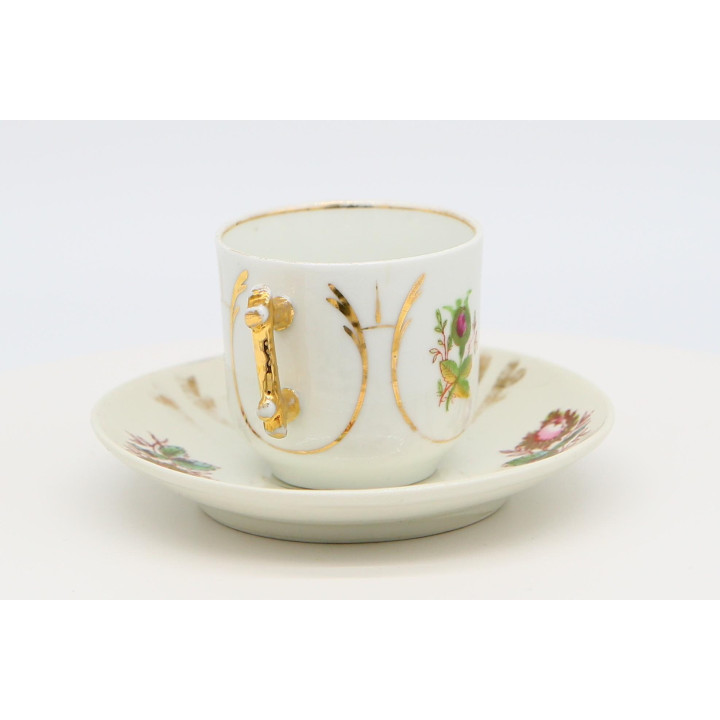 Антикварная чашка и блюдце Limoges (1910)