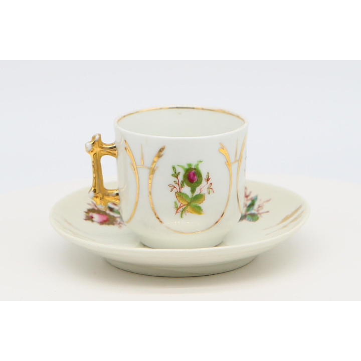 Tazza e Piattino in Porcellana di Limoges (1910)