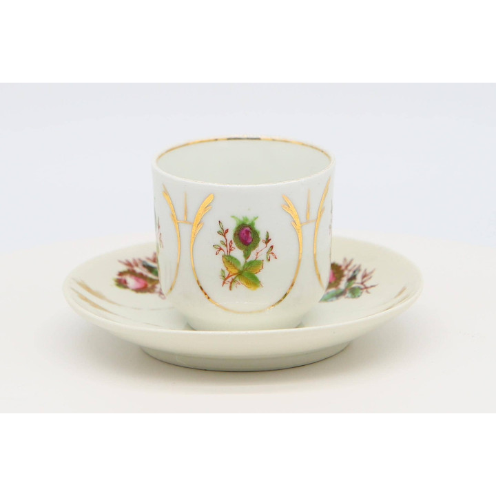 Xícara e Pires de Porcelana Limoges Antiga (1910)