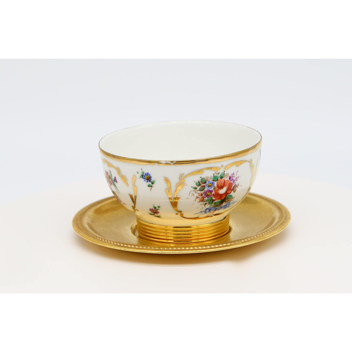 Juego de Té Belle Époque Porcelana y Metal h. 1910