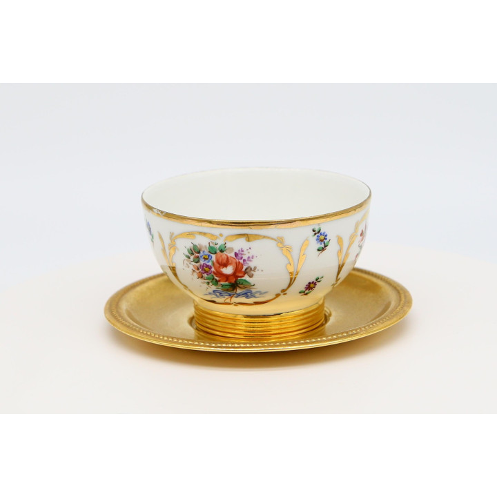 Juego de Té Belle Époque Porcelana y Metal h. 1910