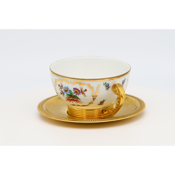 Juego de Té Belle Époque Porcelana y Metal h. 1910