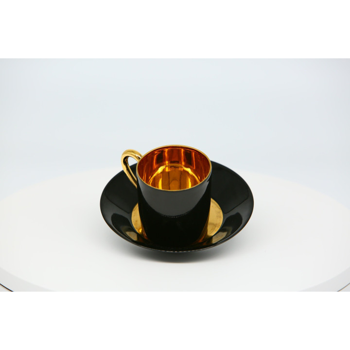 Conjunto Chávena e Pires Limoges Primavera Art Déco