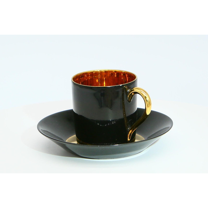 Conjunto Chávena e Pires Limoges Primavera Art Déco