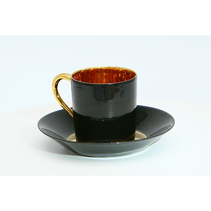 Dúo Taza y Platillo Limoges Primavera Art Déco