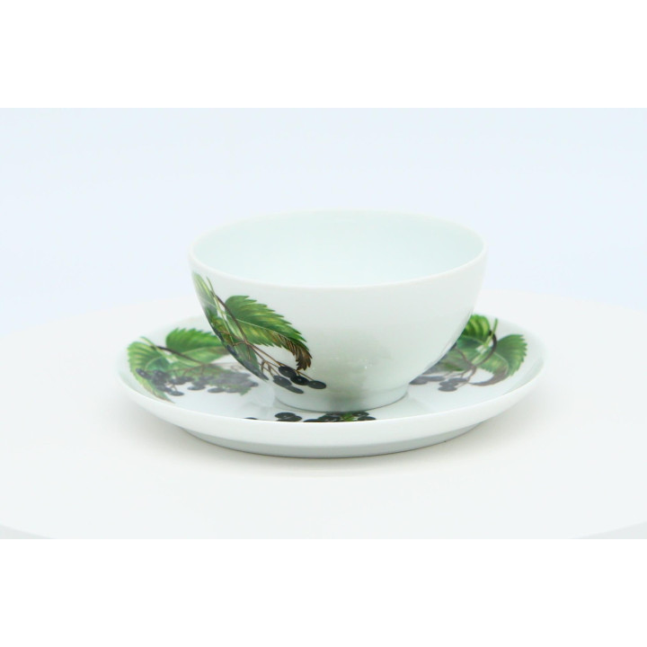 Porcelaine de Paris Les Fruits Sauvages Tea Cup & Saucer