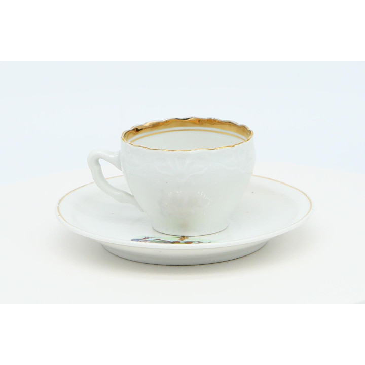 Antique German Porcelain Cup & Saucer Kindergeschirr 1900