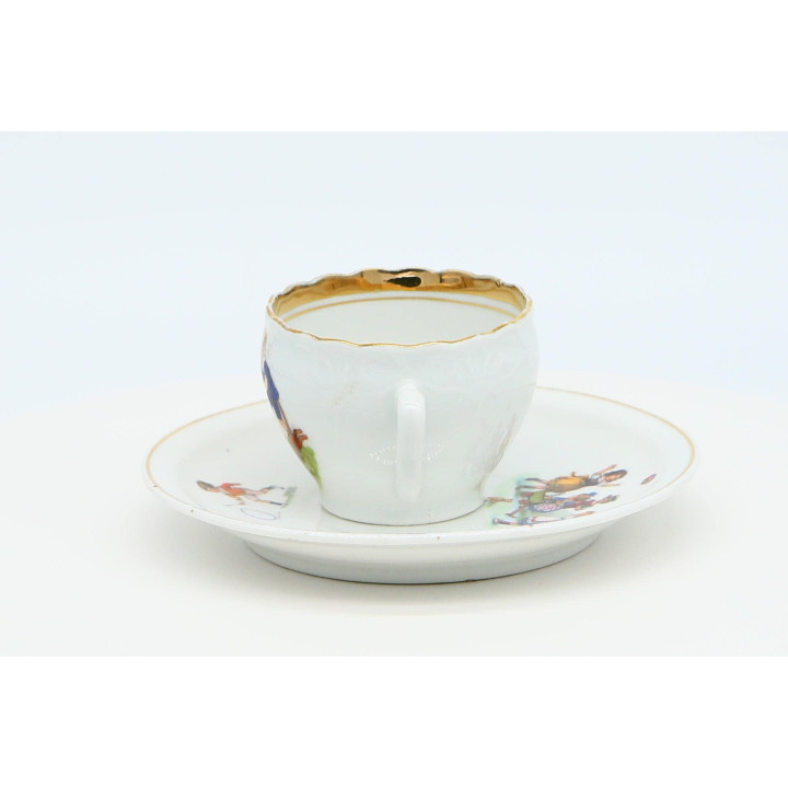 Antique German Porcelain Cup & Saucer Kindergeschirr 1900
