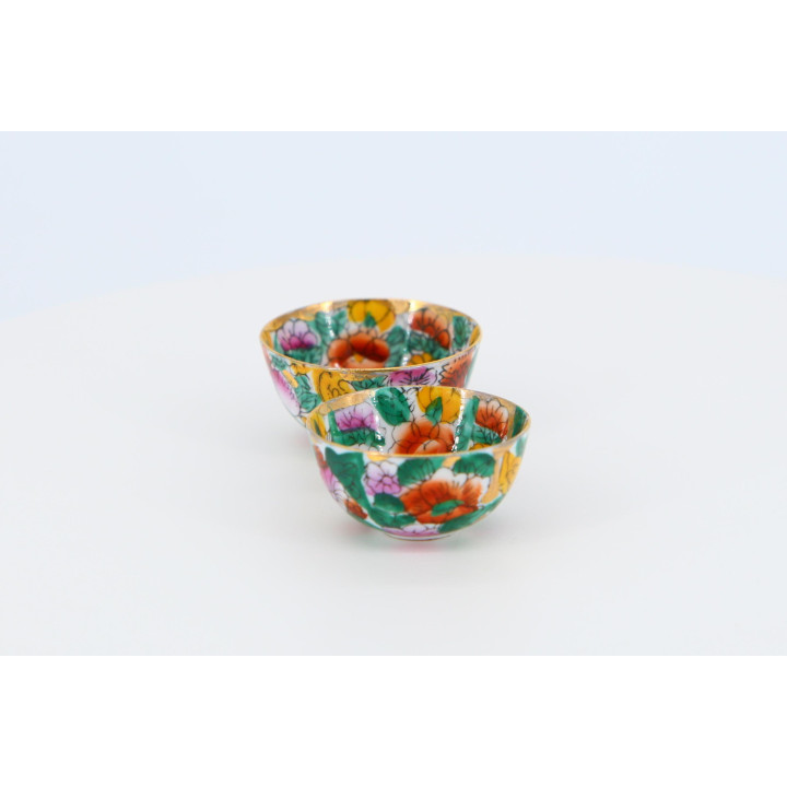 Bols à Thé Mille Fleurs en Porcelaine - Chine 1970