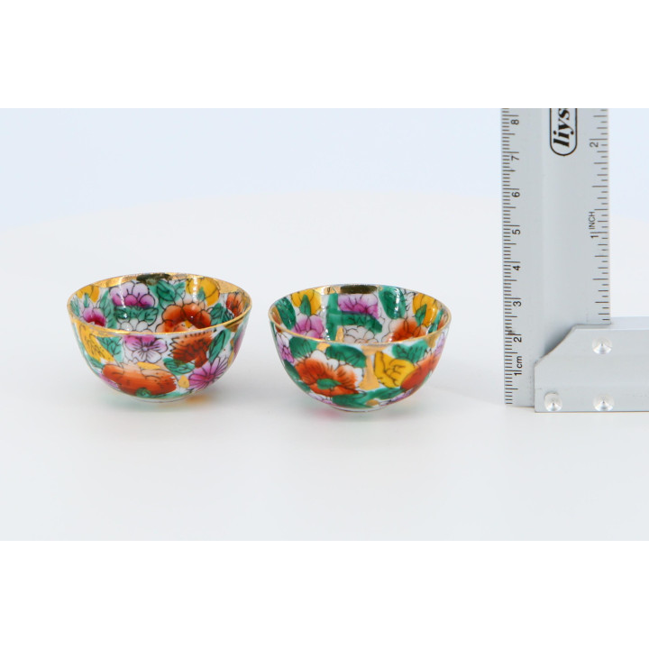 Mille Fleurs Porzellan Teeschalen - China 1970er Jahre
