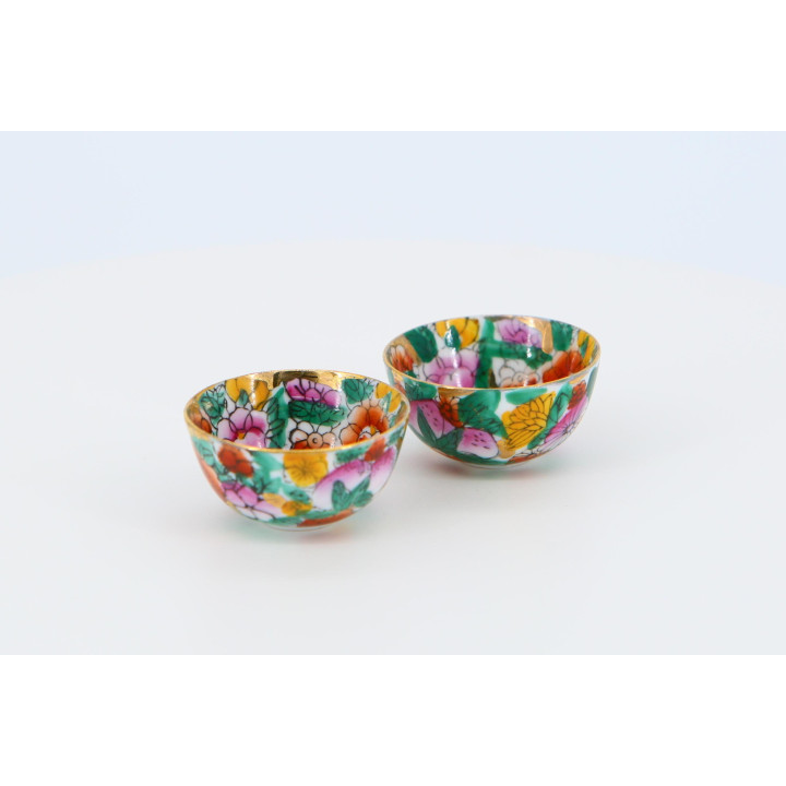 Cuencos de Té Mil Flores - Porcelana China Vintage 1970