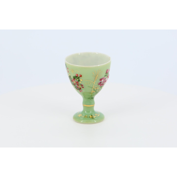 Japońska czarka z porcelany Taisho (lata 20.) — Kwiaty i złoto