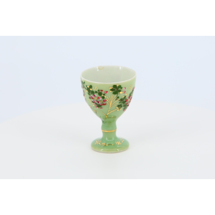Japońska czarka z porcelany Taisho (lata 20.) — Kwiaty i złoto
