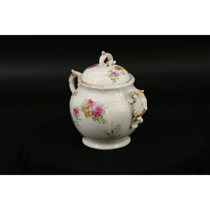 Vintage Porseleinen Suikerpot met Rozen en Goud, 1930