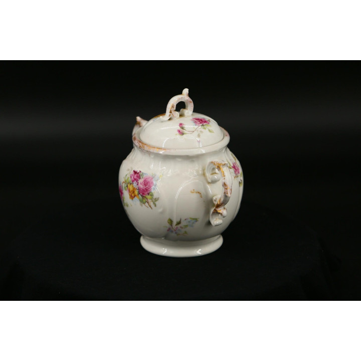 Açucareiro de Porcelana Fina com Rosas, Década de 1930
