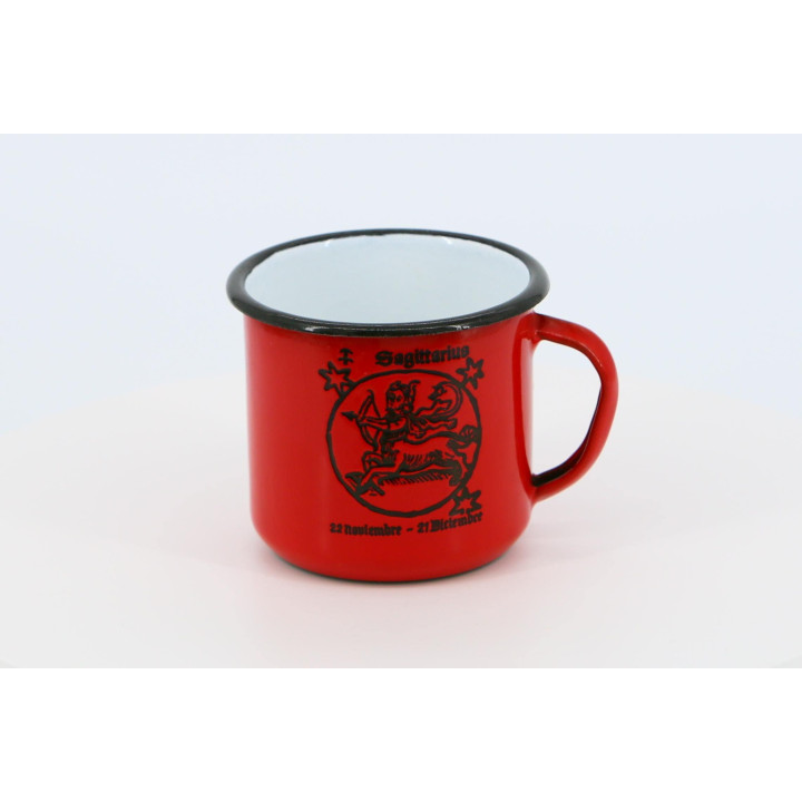 Caneca de Esmalte Sagitário Vintage - Vermelha 1970