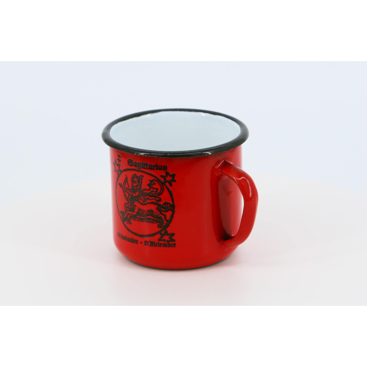 Vintage Emaille-Tasse Schütze - Rot 1970er