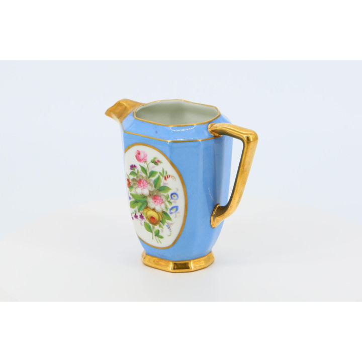 Pichet en Porcelaine Style Sèvres XIXe Bleu Céleste