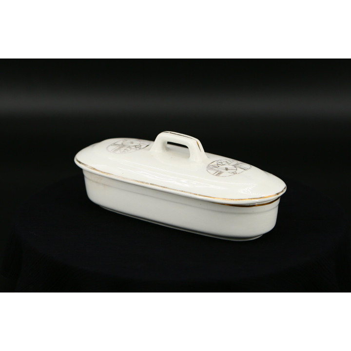 Antique Victorian Ceramic Vanity Box 19th Century