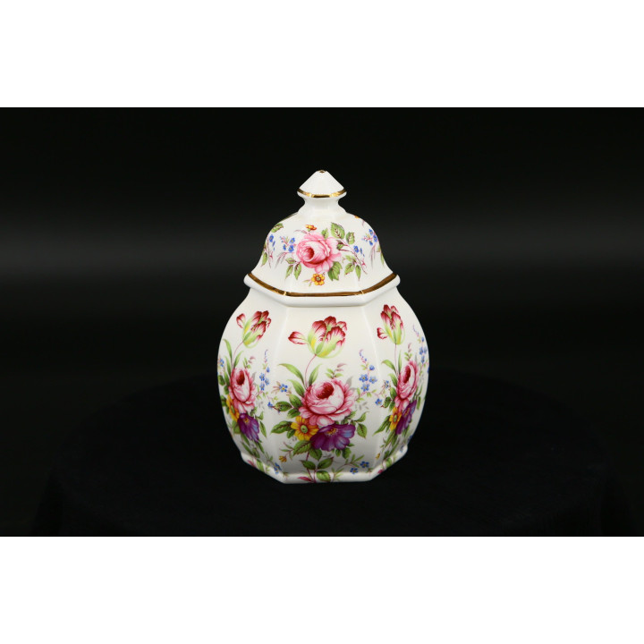Vintage Fenton Bone China Rose Jar 1950s