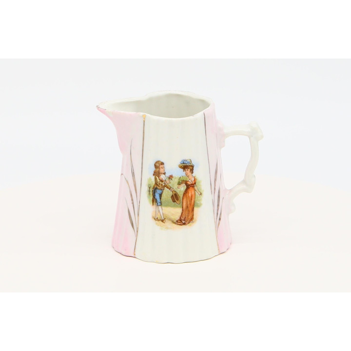 Vintage Porseleinen Melkkannetje met Galante Scène - Jaren 80