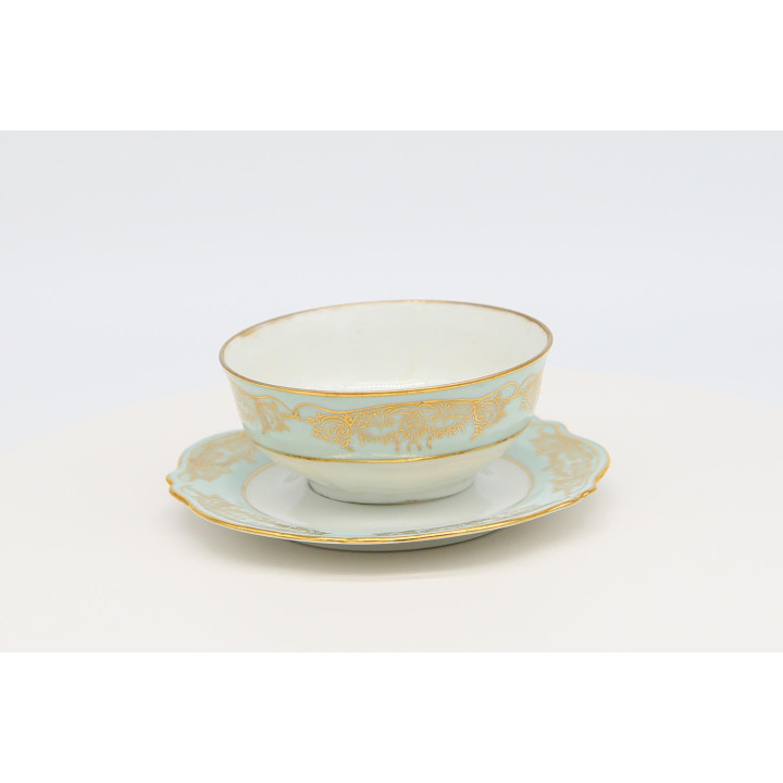 Tasse et soucoupe en porcelaine de Limoges Cenpor, 1910