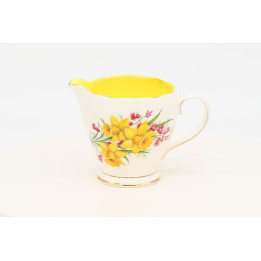 Old Royal Yellow Daffodil Bone China Milk Jug England