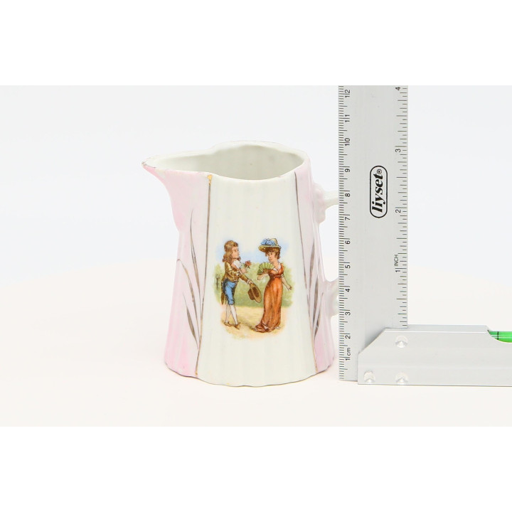 Vintage Porseleinen Melkkannetje met Galante Scène - Jaren 80