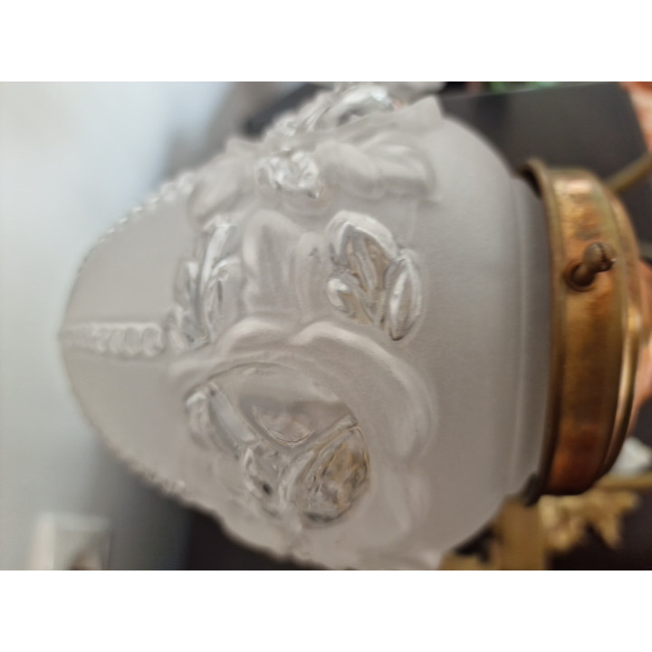 Paar wandlampen jaren '30 / Art Deco Brons & Glas Appliques
