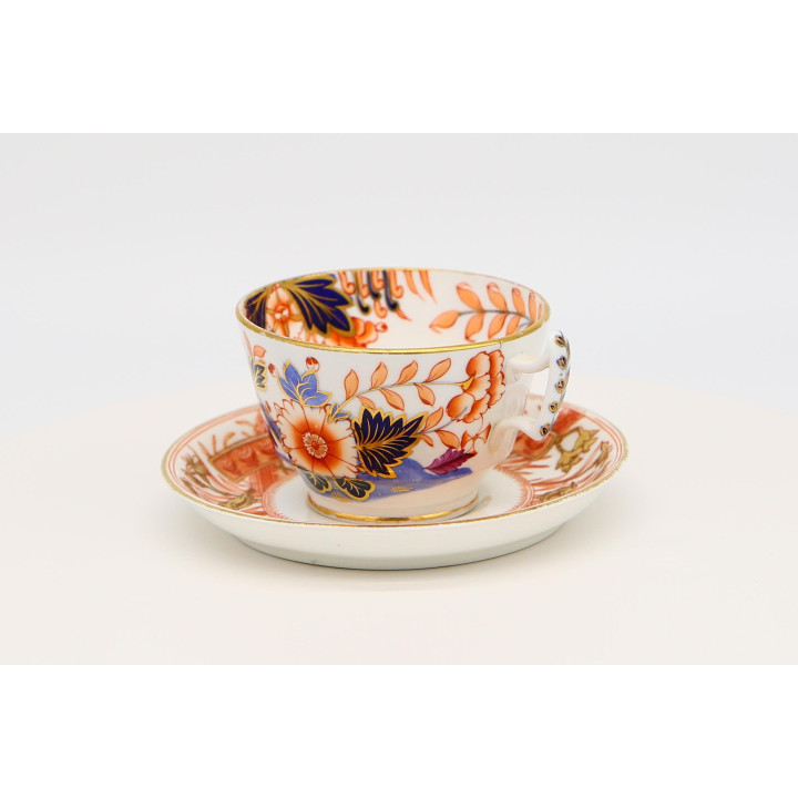Tuscan Imari Kop en Schotel, Bone China, ca. 1910