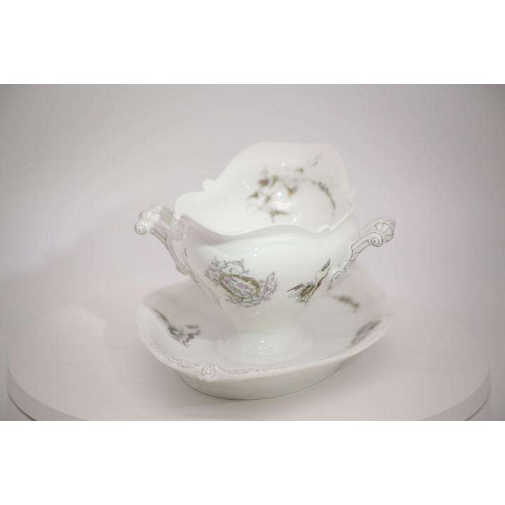 Molheira Vintage em Porcelana Branca Floral (1950-1970)