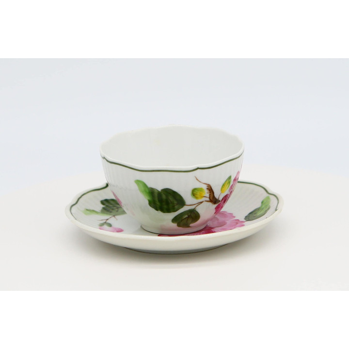 Service à Thé August Warnecke Hibiskus - Porcelaine Peinte à la Main