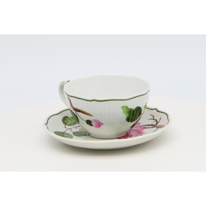 Juego de Té August Warnecke Hibiskus - Porcelana Pintada a Mano