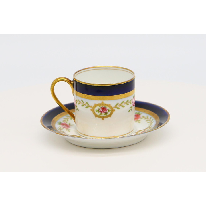 Limoges Porseleinen Theekop & Schotel G. Kiefer Belle Époque