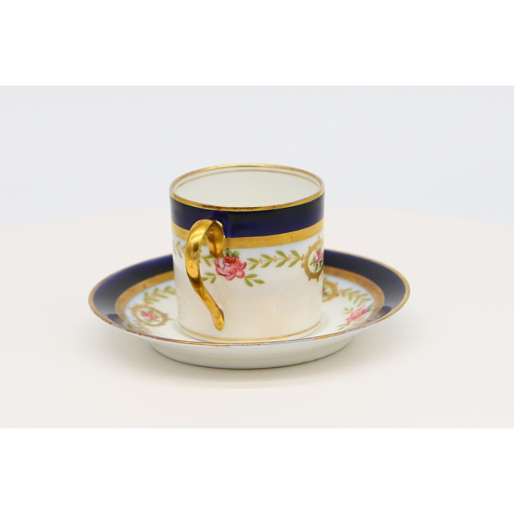 Tazza e Piattino Porcellana Limoges G. Kiefer Belle Époque