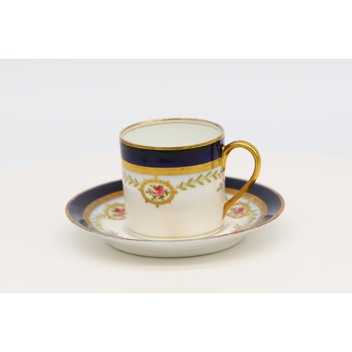 Limoges Porzellan Teetasse & Unterasse G. Kiefer Belle Époque