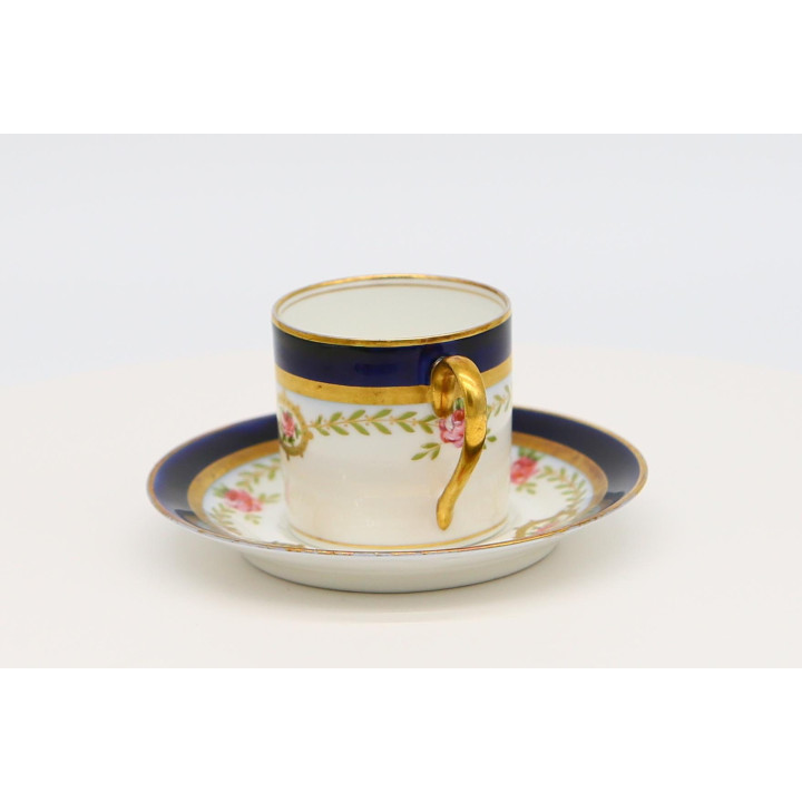 Taza y Plato Porcelana Limoges G. Kiefer Belle Époque